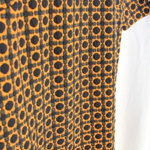 Loft Orange and Navy Textured Geometric Short Sleeved Mini Dress XS - Picture 3 of 4